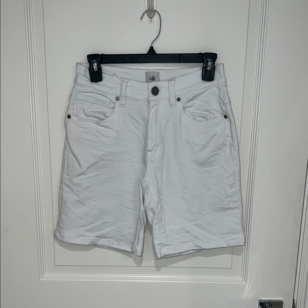 Cabi unwind white shorts